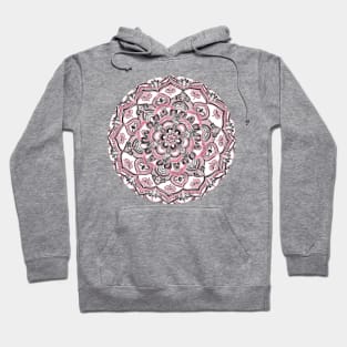 Magical Mandala in Monochrome + Pink Hoodie